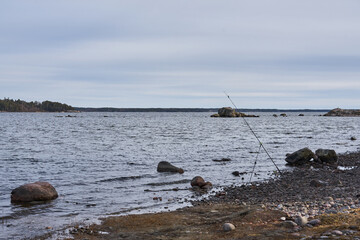 Fototapeta na wymiar The Baltic Sea coast in Finland in the spring.