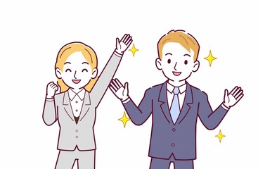 2人の金髪の男女