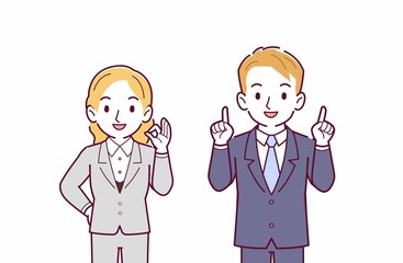 2人の金髪の男女