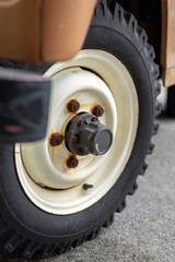 jeep wheel close up old safari