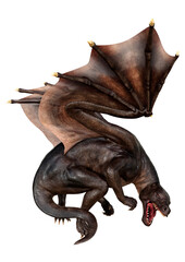 3D Rendering Fairy Tale Dragon on White