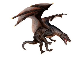Naklejka premium 3D Rendering Fairy Tale Dragon on White