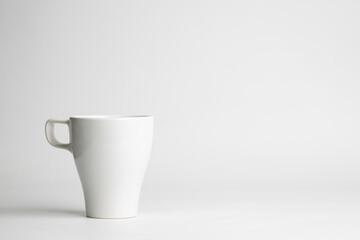 Empty coffee cup or White ceramic mug isolated on white background.Mockup template for design or advertising