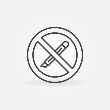 Do not use Boxcutter tool or Stationery Knife vector icon