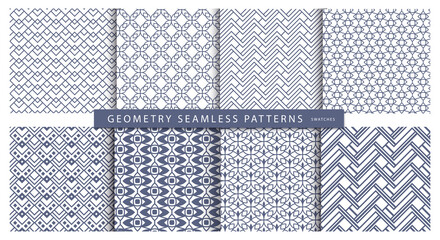 Geometry seamless patternl. Curl semicircle design elements. Vector illustration for cloth, wrapping paper, cover, fabric