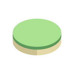 Round brick or block vector icon. That stone, rock or concrete for landscape by paving in outdoor, park, yard or garden to create pavement floor, path, walkway or pathway. Also for sidewalk or road.