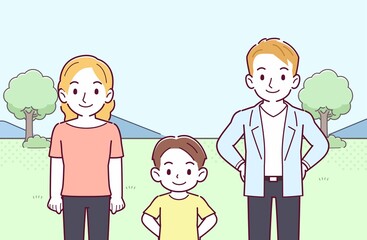 ブロンドヘアの親子