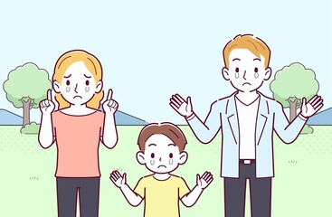 ブロンドヘアの親子