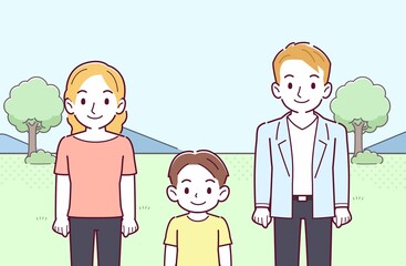 ブロンドヘアの親子