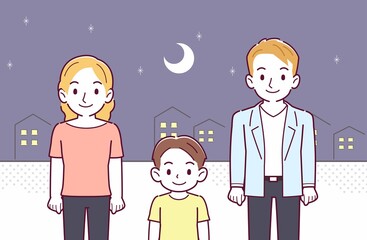 ブロンドヘアの親子