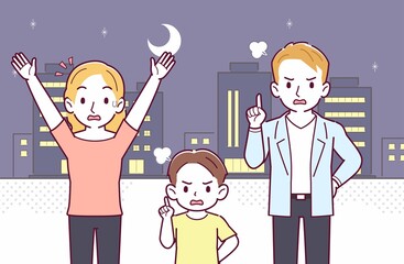 ブロンドヘアの親子