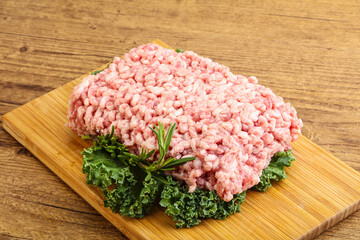 Raw pork minced meat for cooking
