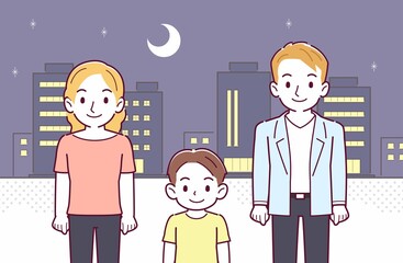 ブロンドヘアの親子