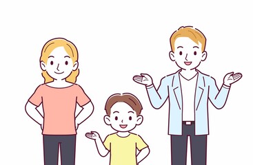 ブロンドヘアの親子