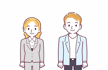 2人の金髪の男女