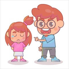 Angry parent with kid cry Premium Vector
