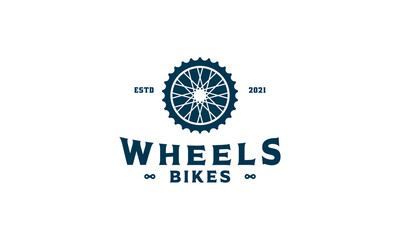 Wheels Bike Vintage logo vector icon illustration