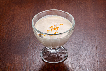 Georgian tradional Mastsoni dessert in the bowl