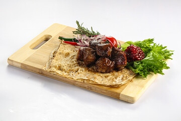 Grilled beef kebab barbeque shashlik