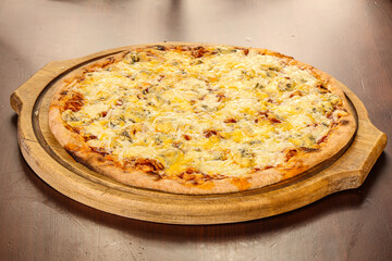 Italian traditional Pizza four cheeses