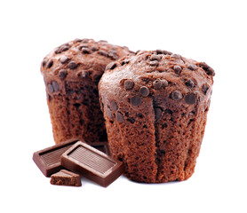 Chocolate cupcake with chocolate chips