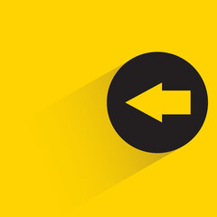 left side arrow with shadow on yellow background