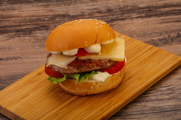 Delicous burger with tuna fish