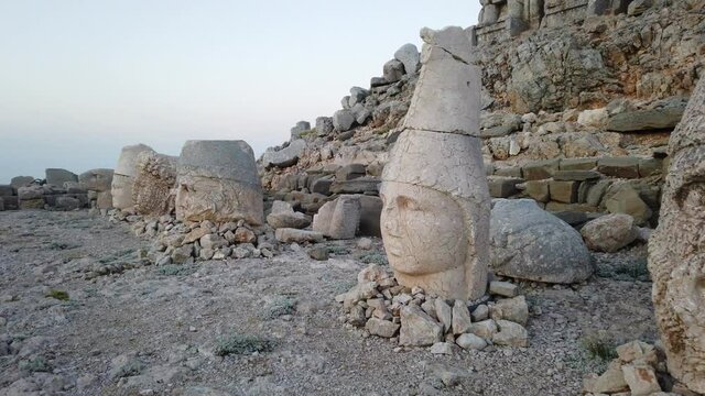 Nemrut is a 2,134-metre-high mountain in southeastern Turkey, notable for the summit where a number of large statues are erected around what is assumed to be a royal tomb.