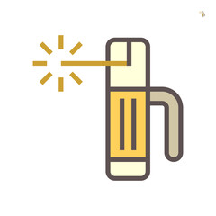 Welding electrode holder vector icon. Also called rod stick. Use to hold coated electrode and connect to engine driven welder by cable for arc welding process to join metal by heat from electricity.