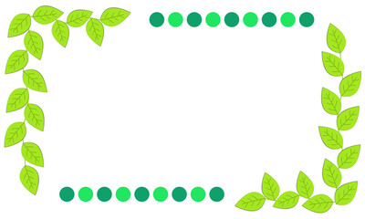 葉っぱで作ったフレームのイラスト｜Illustration of a frame made of leaves
