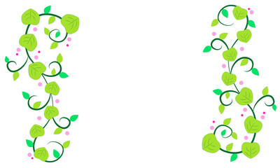 葉っぱで作ったフレームのイラスト｜Illustration of a frame made of leaves