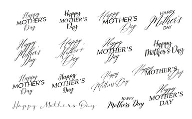Greeting card Mother's day text. Styled fonts.