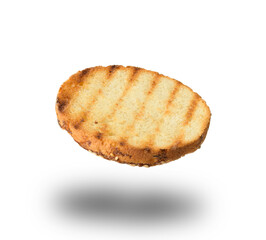 bottom half of a round burger bun, food toasted