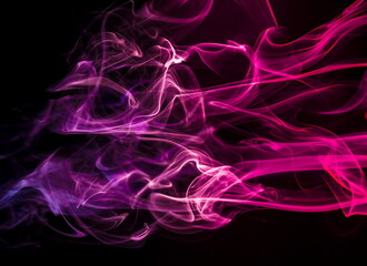 Colored smoke on black background