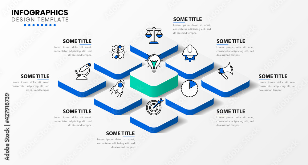 Poster Infographic design template. Creative concept with 8 steps