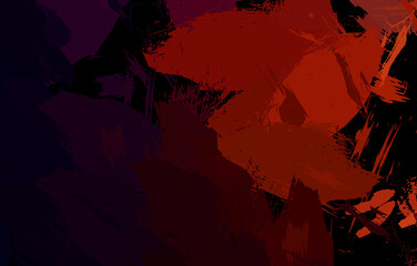 Creative abstract painting with wild brushstrokes. Background with artistic brush strokes. Colorful and vibrant illustration. Painted art.