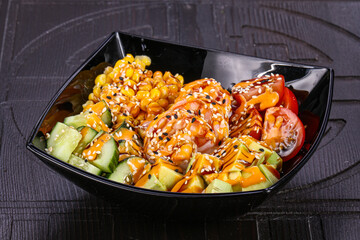Hawaian cuisine - Poke with shrimps