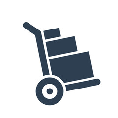 Metal Hand Truck icon. Hand Truck with side view symbol style. Flat and solid color vector illustration.