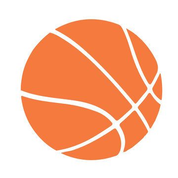 Basketball Flat Style Isolated On White Background Illustration Design Logo Template