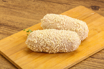 Raw chicken cutlet for roast