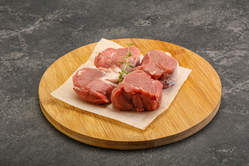 Raw pork tenderloin for cooking