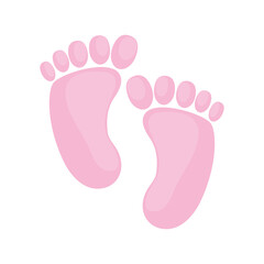 pink baby footprints