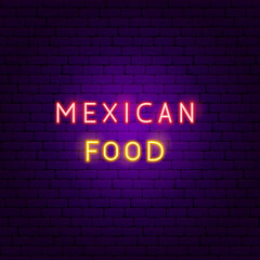 Obraz premium Mexican Food Neon Text