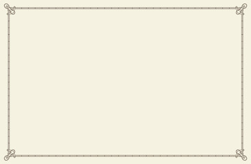 Old vintage frame. Retro floral rectangle. Decorative antique museum picture border or deco devider