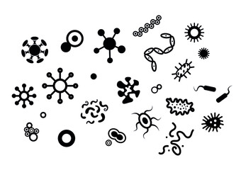 Virus und Bakterien Icon Set