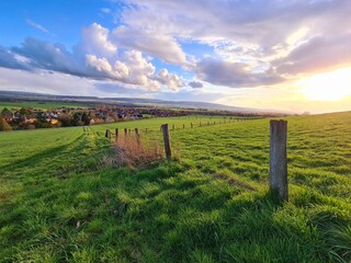 Country landscape in sunshine in Germany