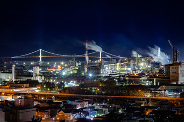 Fototapeta na wymiar 室蘭市の工場夜景