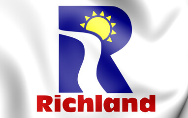3D Flag of Richland (Washington state), USA. 3D Illustration. - 427928916