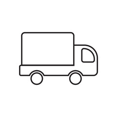 drawing image symbol car, truck, vehicle, delivery icon black on white background