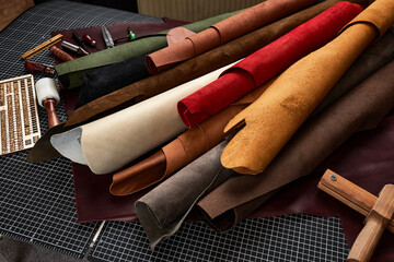 tools from the workshop. genuine leather accessory